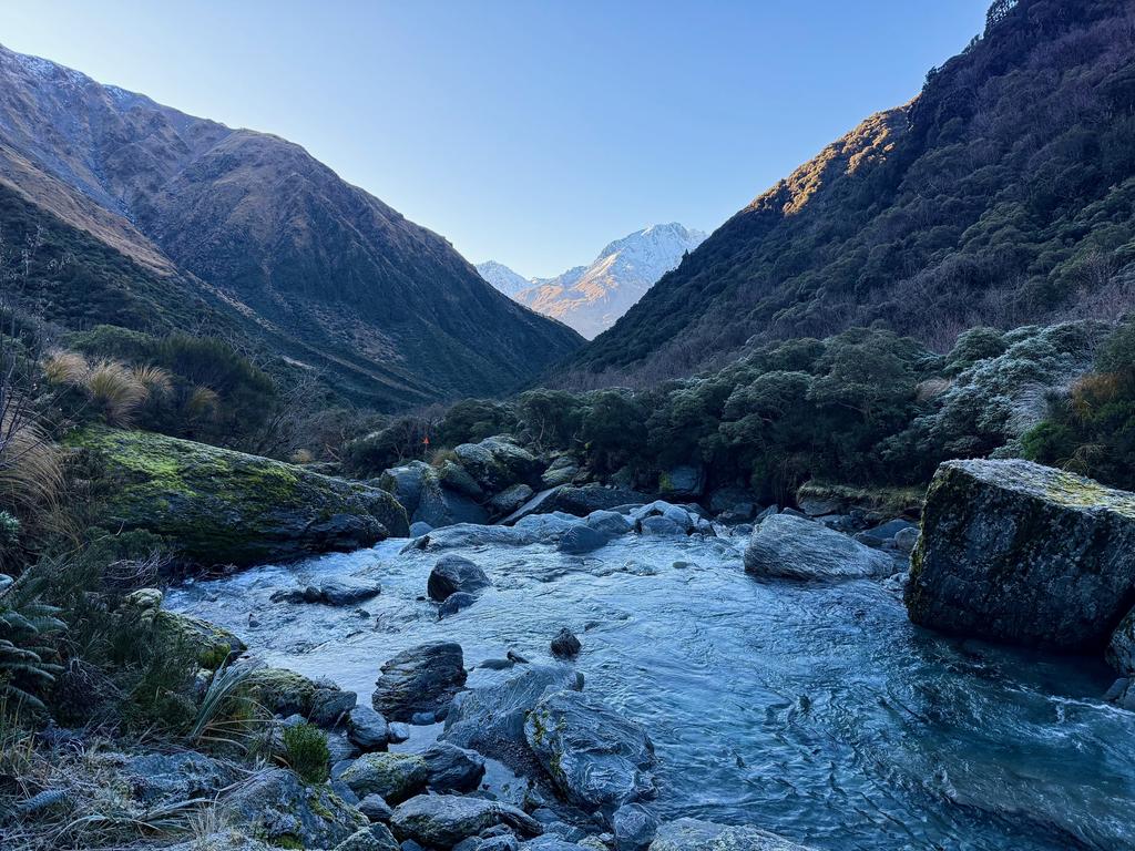 A quick initial crossing of the Kokatahi to get the day started.