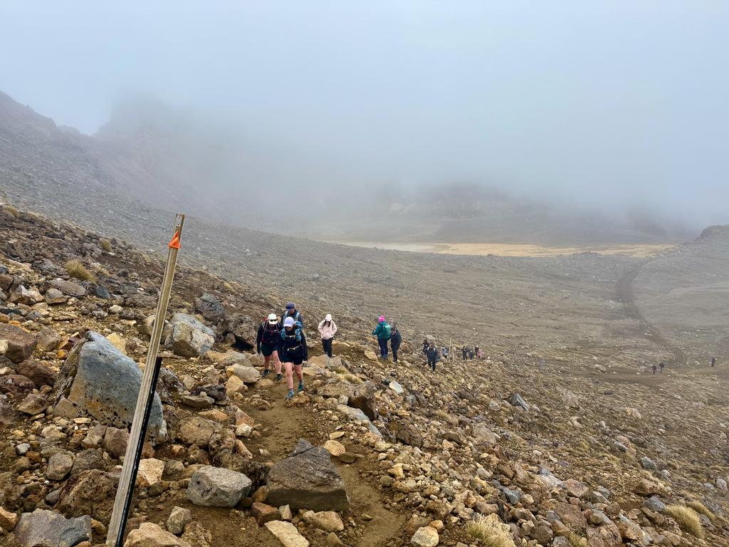 Heading up the final climb from South Crater.