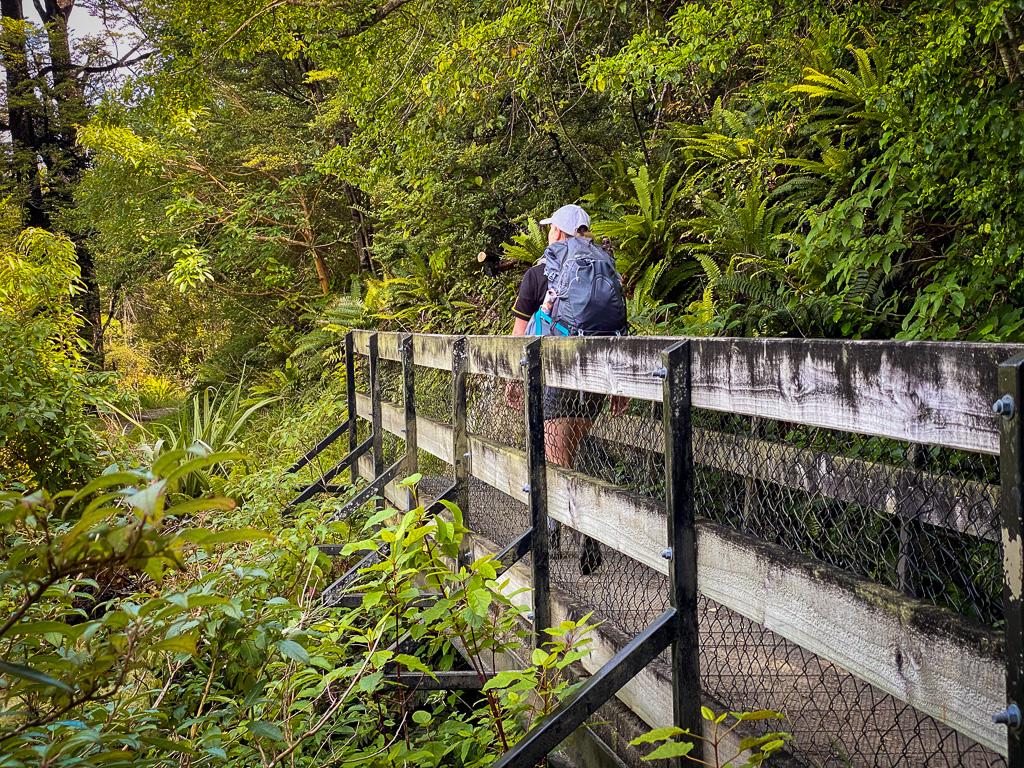 Jen climbing to Wharfedale Saddle