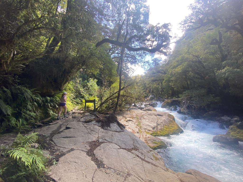 Still running just before the steepness begins.