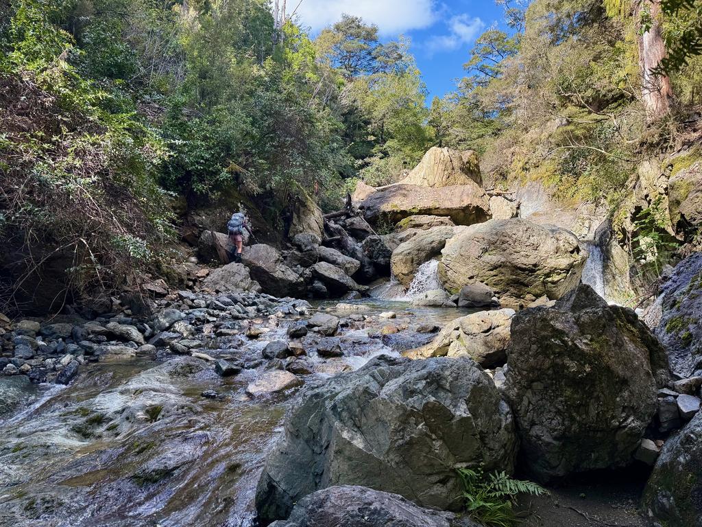 The 'low flow' river track up to Browning.