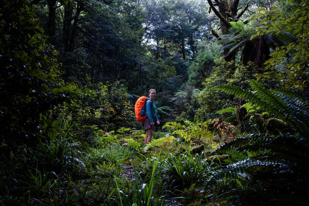 Jen looking happy in the forest.