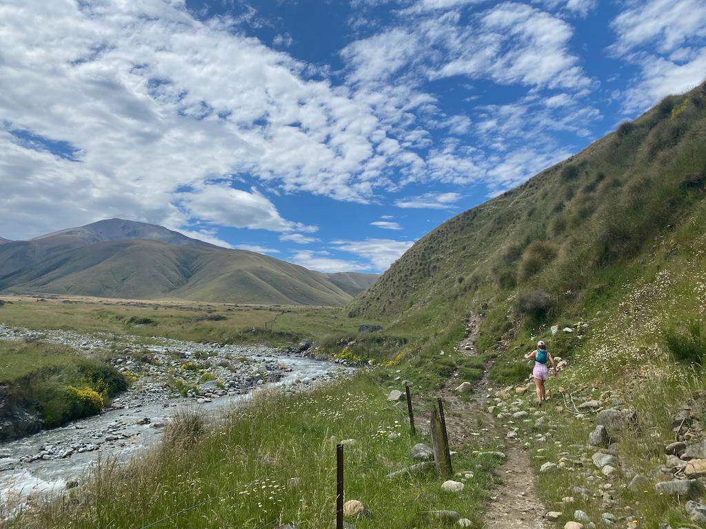 The 4WD track falls apart for a while where the North Opuha River has erroded it.