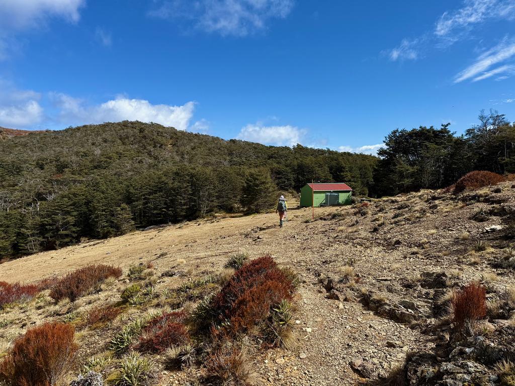 Starveall hut! Ready for quick lunch a to figure out where we were going to stop for the night.
