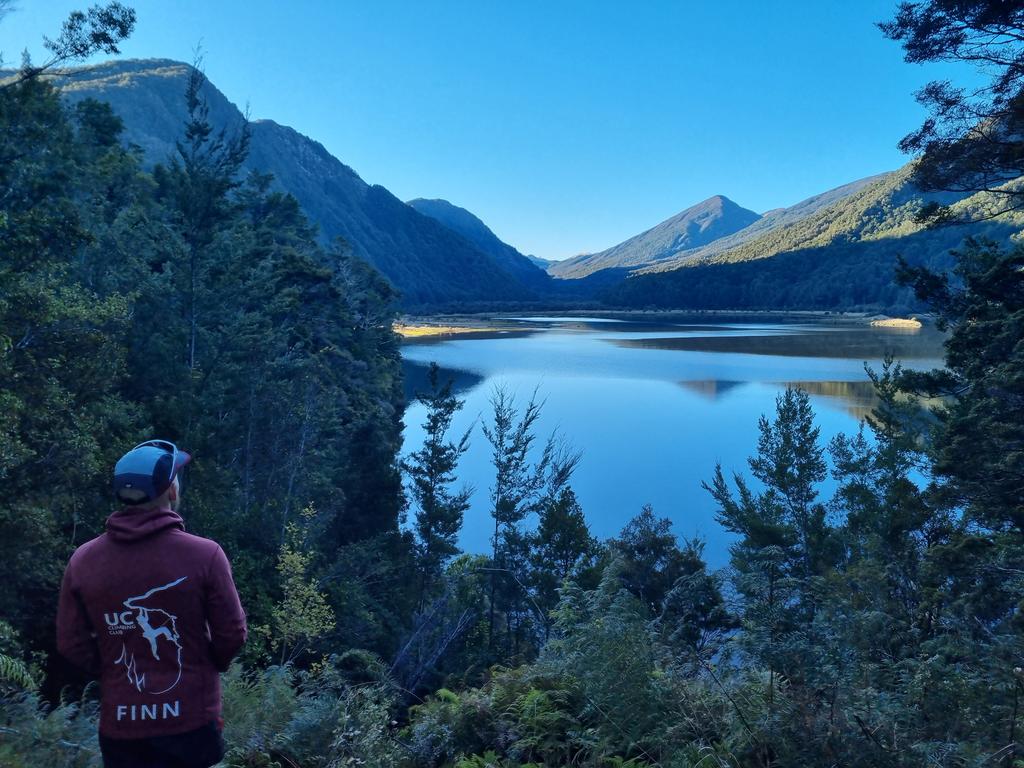 Finn looking over Matiri Lake