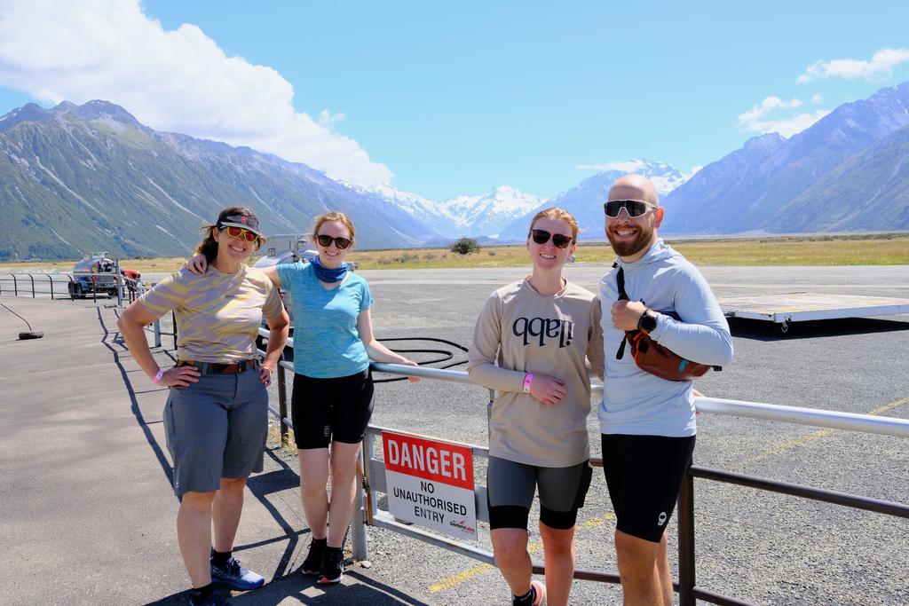 Waiting (and waiting) for our helicopter ride.