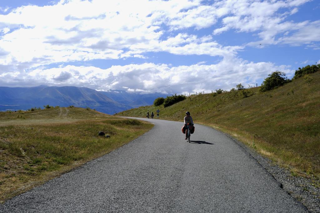 Trundling along Lake Pukaki.