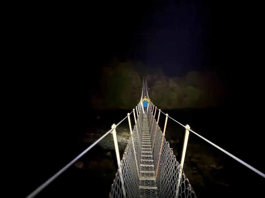 In our crocs heading to the delightful hotpools after dinner.