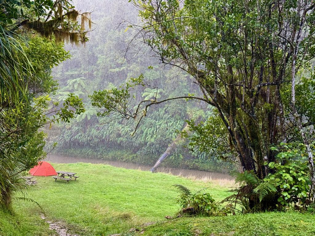 Oh, no. Rain at camp!