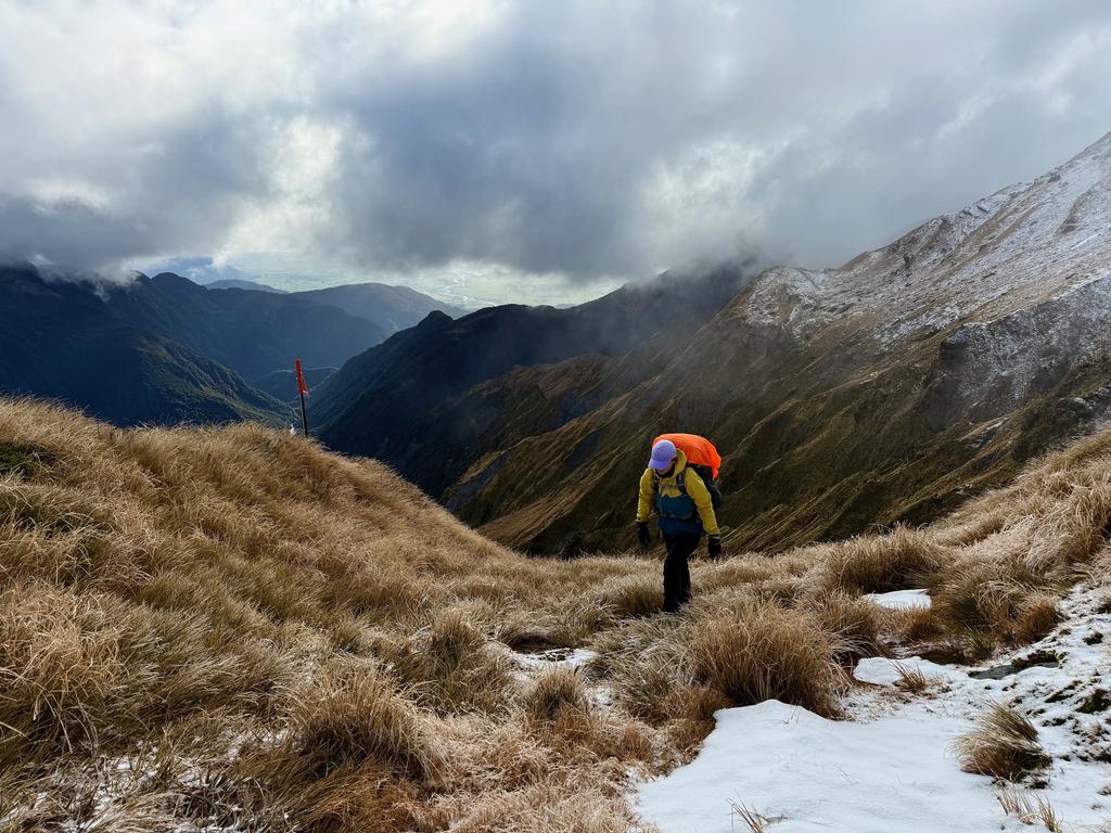 Jen at the top of Zit Saddle!