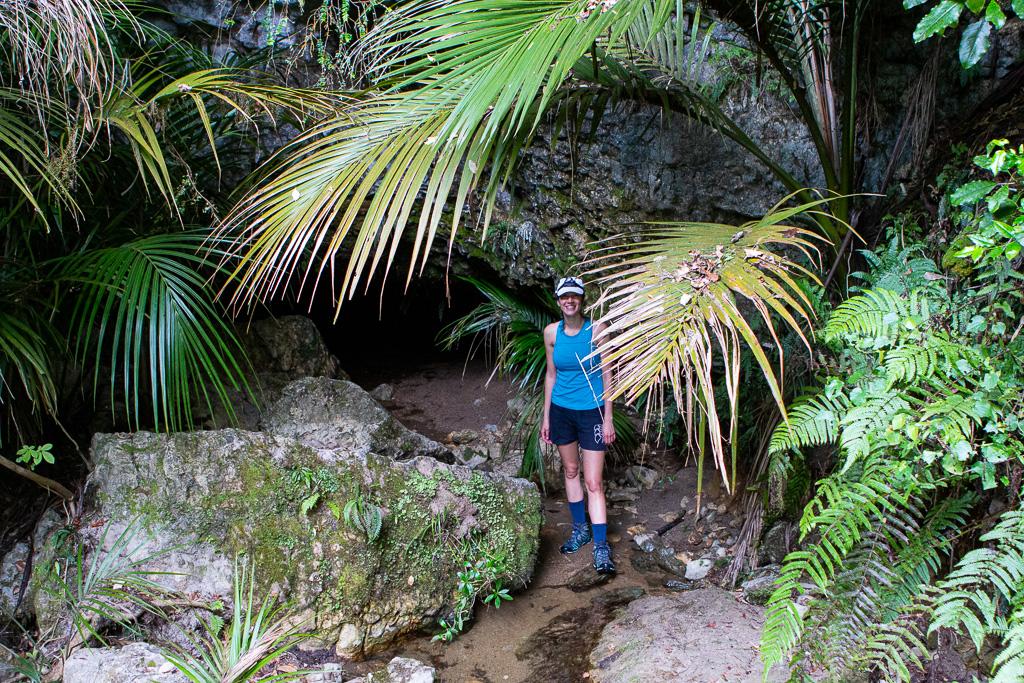 Amy after exploring the glow worm caves & avoiding and spiders and their egg sacks!