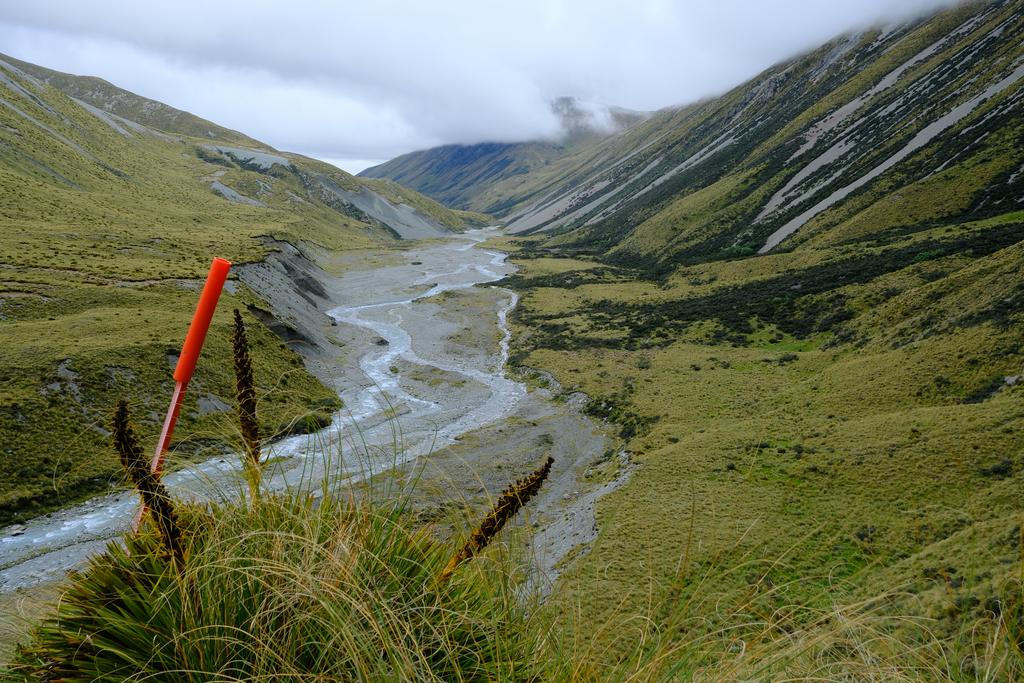 Looking back at Cameron River from the only real climb of the day.