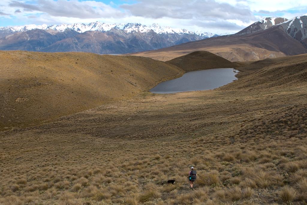Mystery Lake and Cloudy Peak Range in the distance.