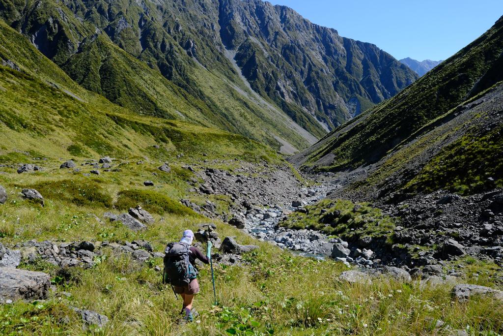 Jen made a shade attachment on her hat from an empty food bag.