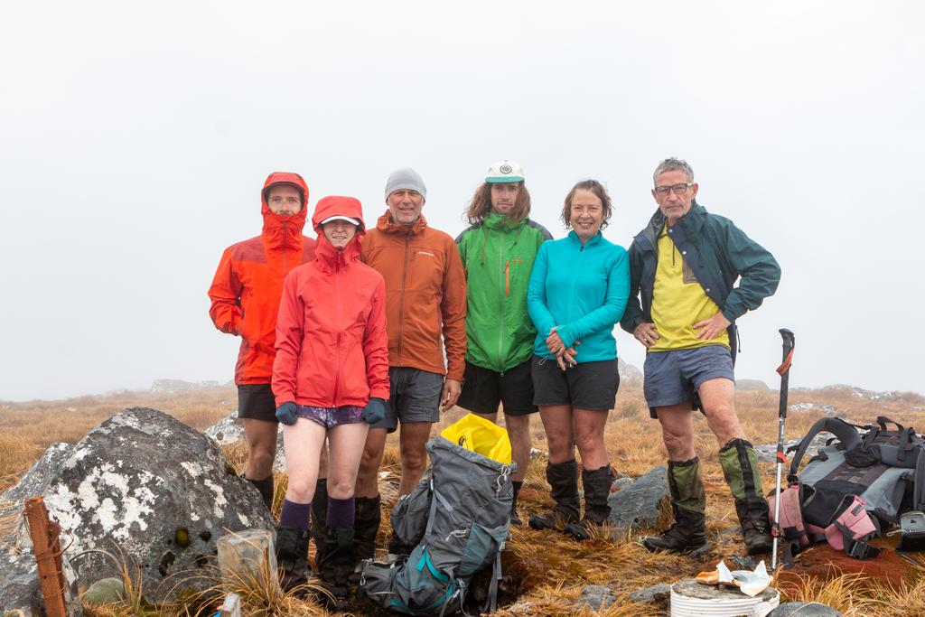 The crew at the top of Hananui - not a sight to be seen.