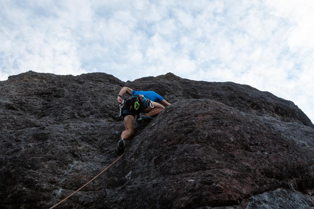 Finn climbing a nice warmup on Saturday.