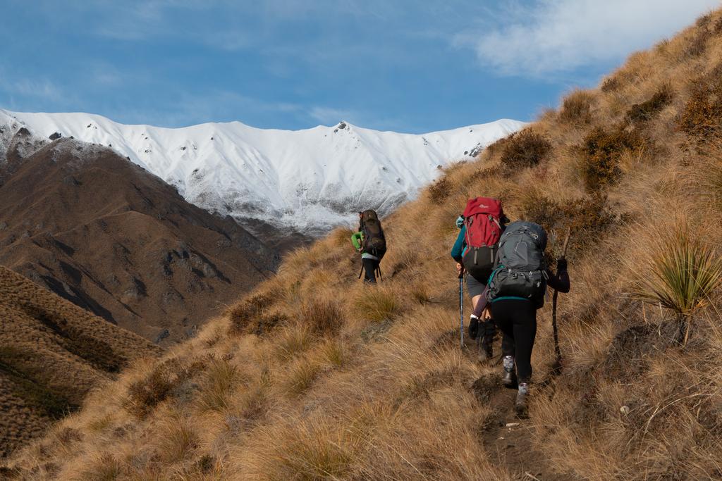Climbing to Fern Bern Hut.