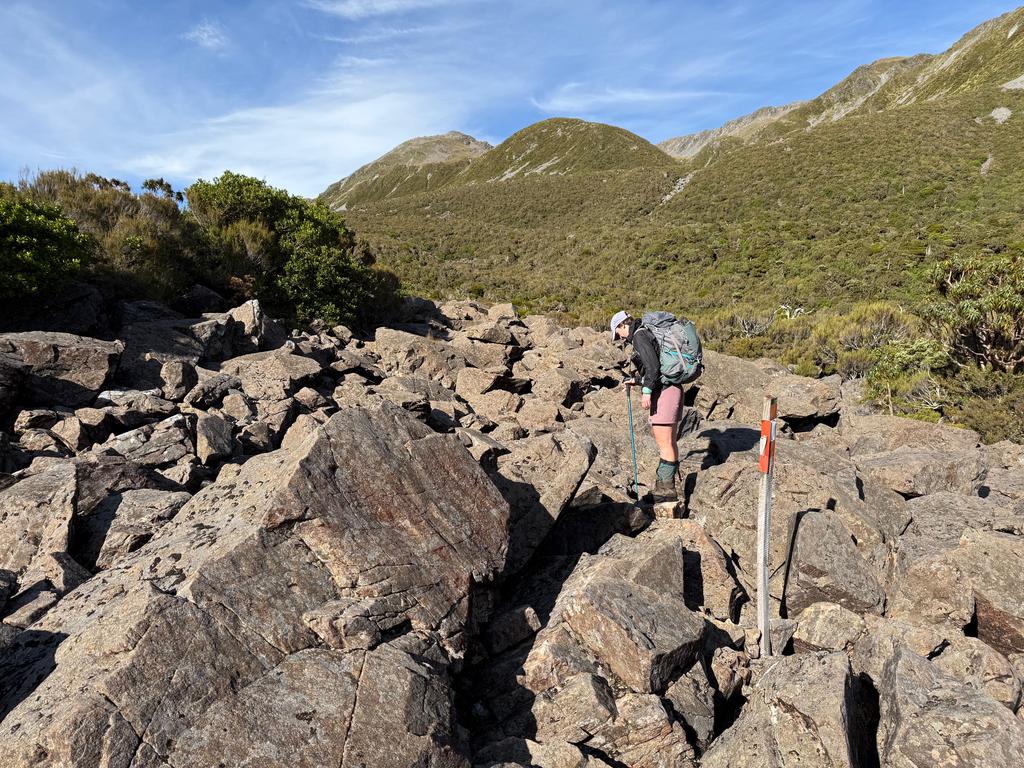 The first boulder section just above the main bushline.