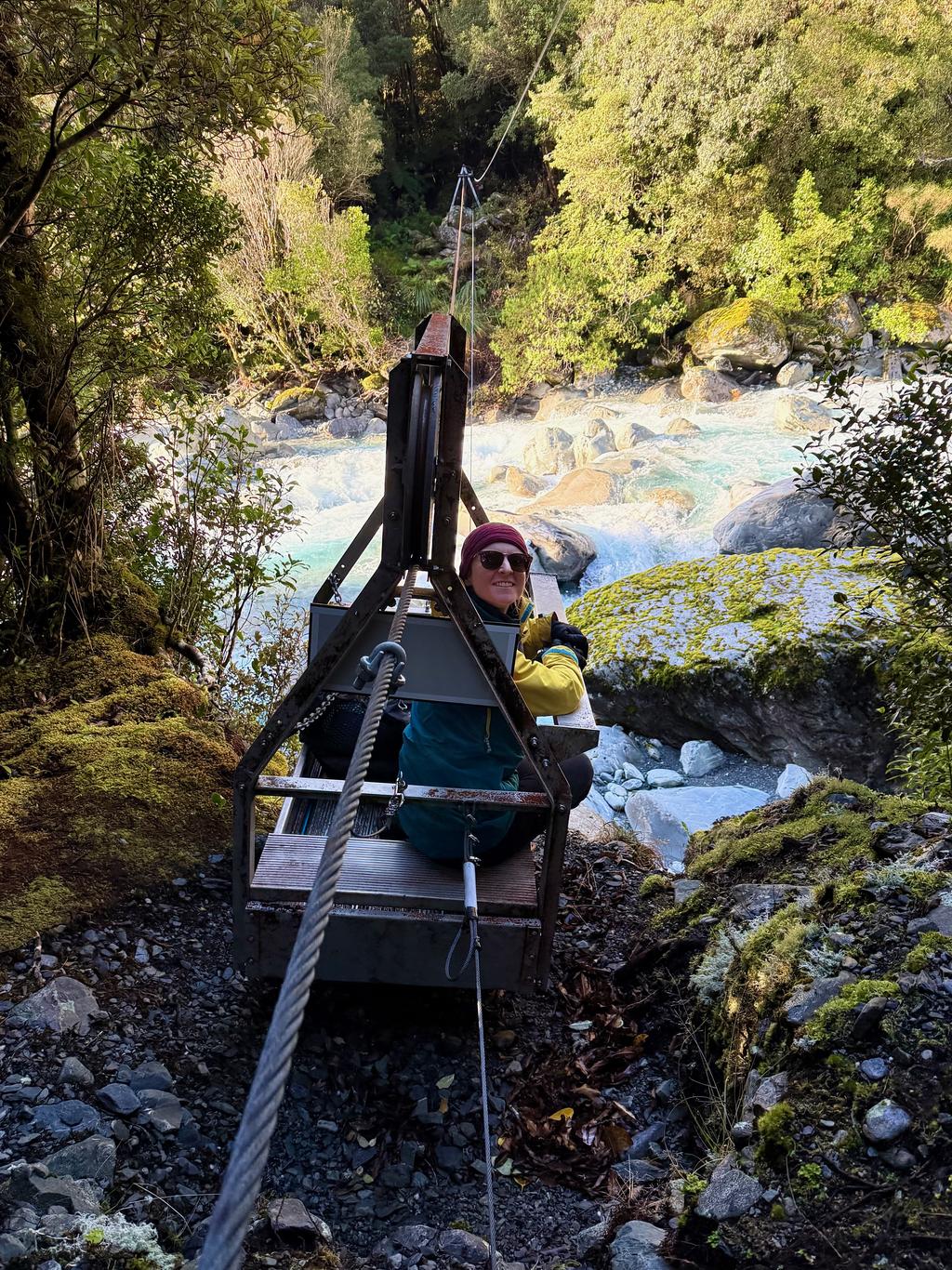 Jen's first cableway!
