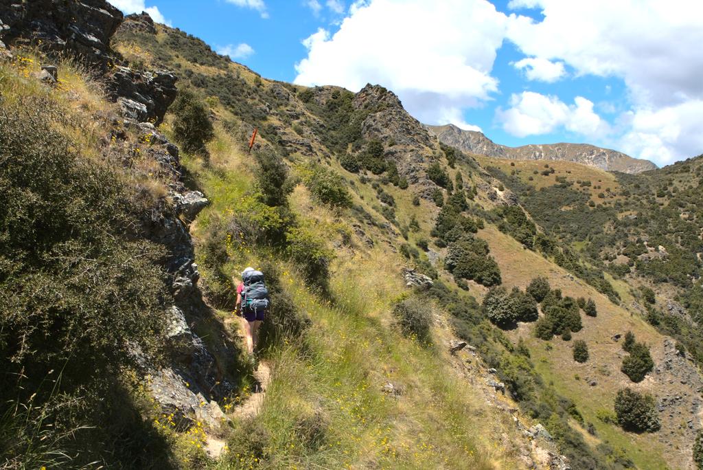 Jen enduring the heat and the steep climb.